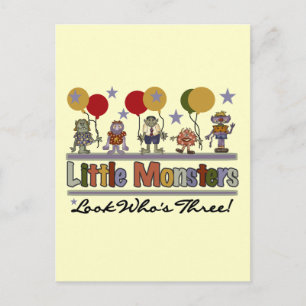 Postal Monstruo 3 camisetas de cumpleaños y regalos