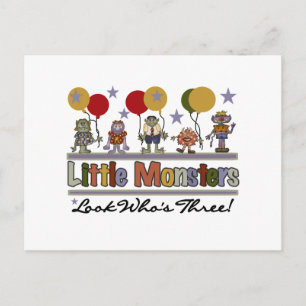 Postal Monstruo 3 camisetas de cumpleaños y regalos