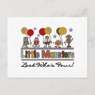 Postal Monstruo 4 camisetas y regalos de cumpleaños
