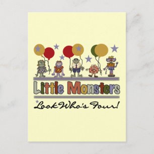 Postal Monstruo 4 camisetas y regalos de cumpleaños