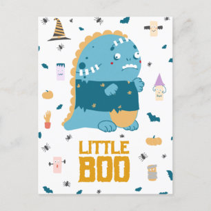 Postal Monstruo azul de Little Boo Halloween