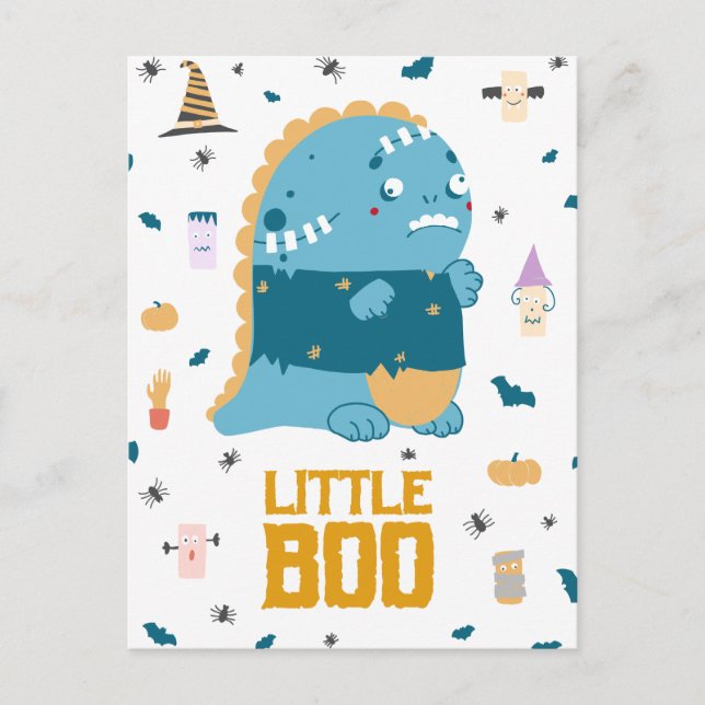 Postal Monstruo azul de Little Boo Halloween (Anverso)
