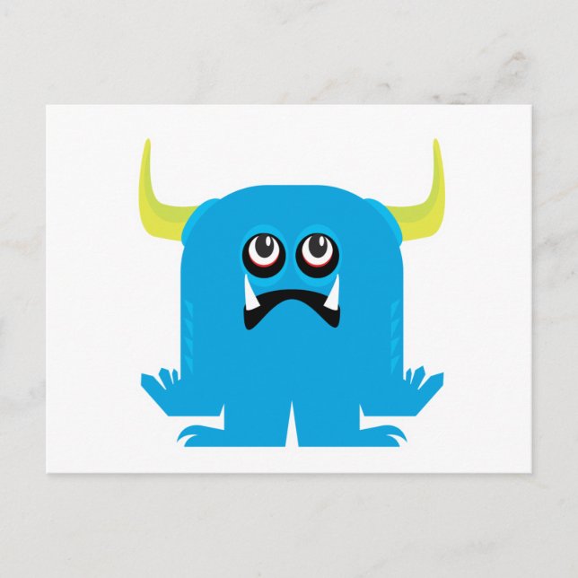 Postal monstruo azul tonto (Anverso)