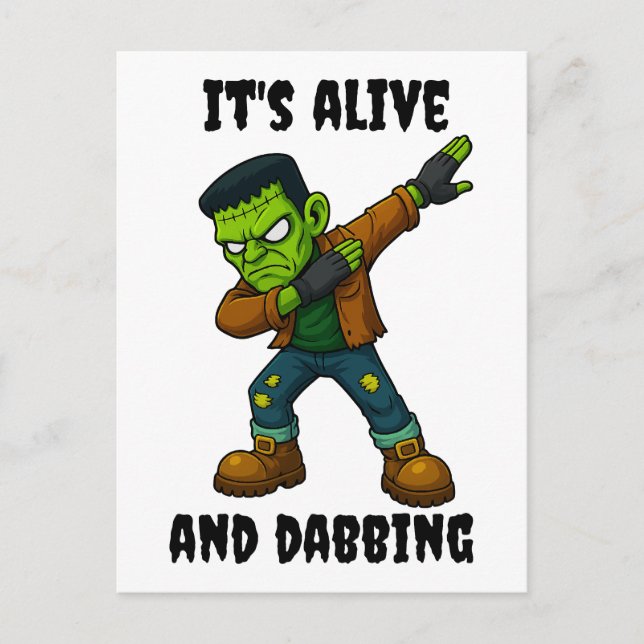 Postal Monstruo con título está vivo y bailarinas para Ha (Anverso)