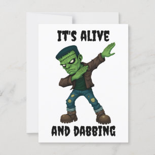 Postal Monstruo con título está vivo y bailarinas para Ha