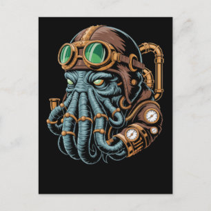 Postal monstruo Cthulhu steampunk