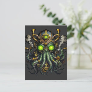 Postal monstruo Cthulhu steampunk