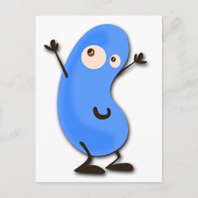 Postal Monstruo Cute Blue Bean (Anverso)