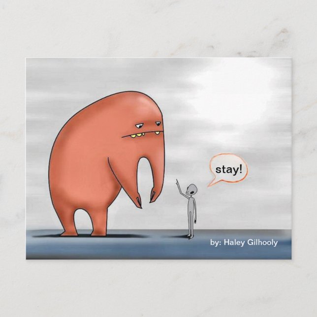 Postal Monstruo de Alien y Mascota - (Anverso)