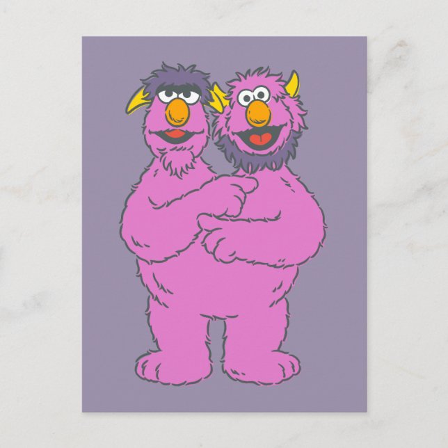 Postal Monstruo de dos cabezas de Sesame Street (Anverso)