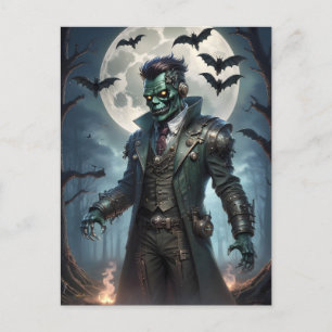 Postal Monstruo de Halloween Steampunk Frankenstein