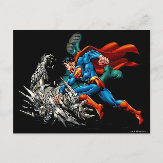 Postal Monstruo de la lucha de Superman (Anverso)