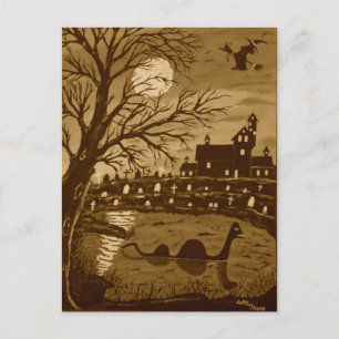 Postal Monstruo De Loch Ness En Halloween