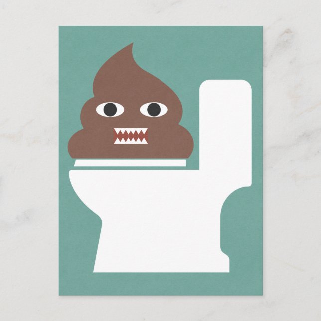 Postal Monstruo de poop (Anverso)