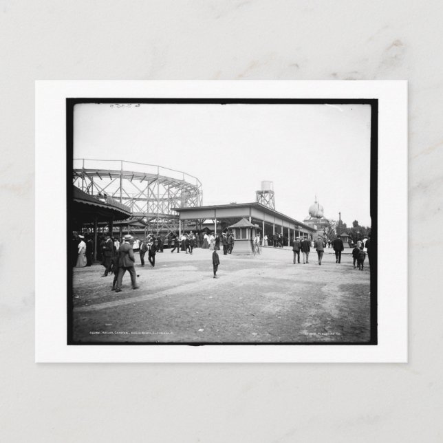 Postal Monstruo de rodillos, playa Euclid, Cleveland, OH  (Anverso)