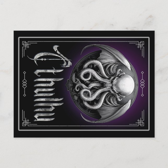 Postal monstruo del horror de Cthulhu Halloween (Anverso)