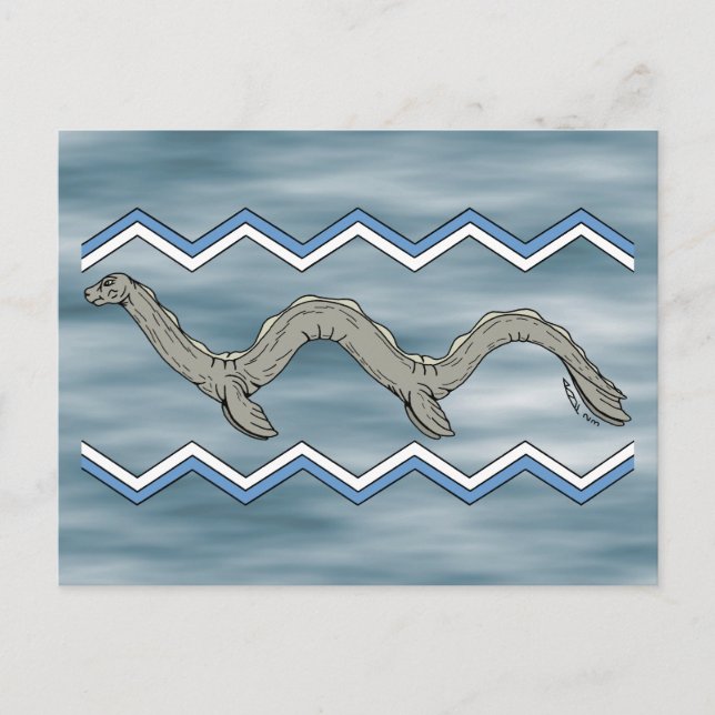 Postal Monstruo del lago canadiense y Zigzags (Anverso)