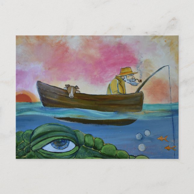 Postal Monstruo del lago de pesca  (Anverso)