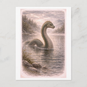 Postal Monstruo del Lago Ness de estilo vintage (serie de