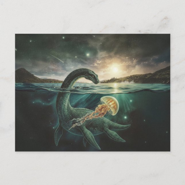 Postal Monstruo del Lago Ness Nessie | Folclore escocés (Anverso)