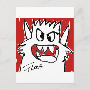 Postal Monstruo del Personalizado Rojo