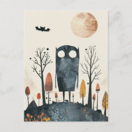 Postal Monstruo lindo y fantasmal Halloween