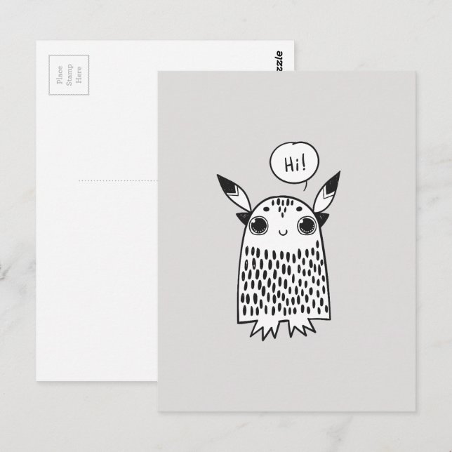 Postal Monstruo pequeño lindo (Anverso / Reverso)