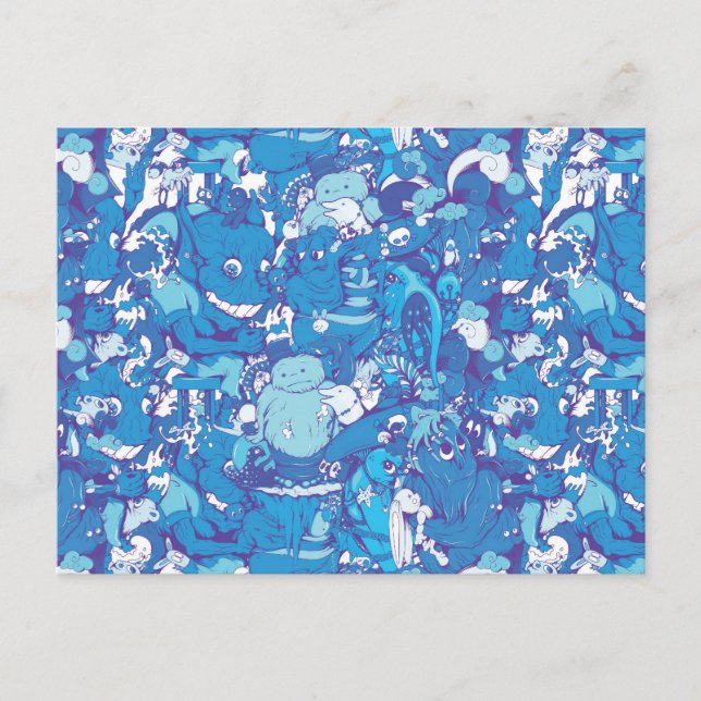 Postal Monstruos azules (Anverso)