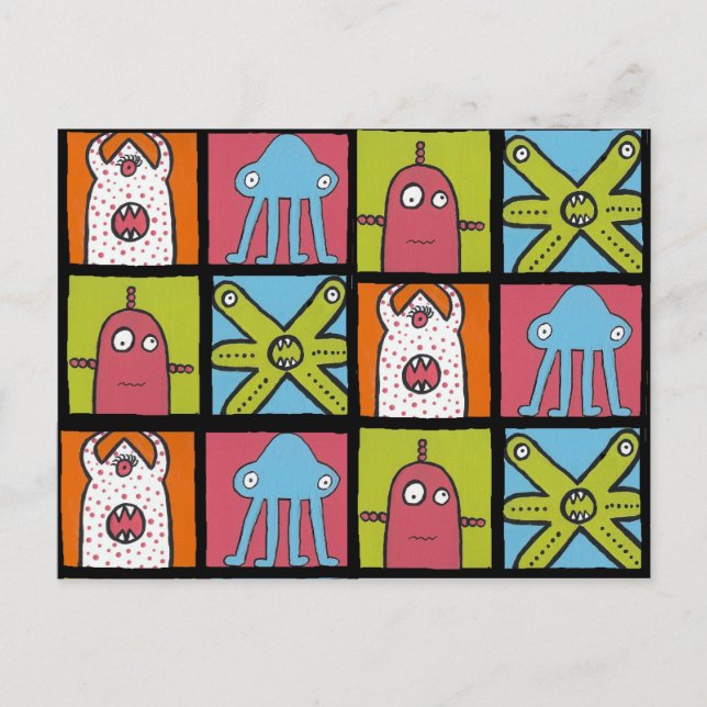 Postal monstruos b, monstruos b, monstruos b, monstruos b (Anverso)