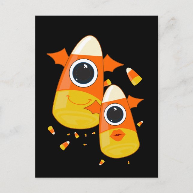 Postal Monstruos de Candy Corn (Anverso)