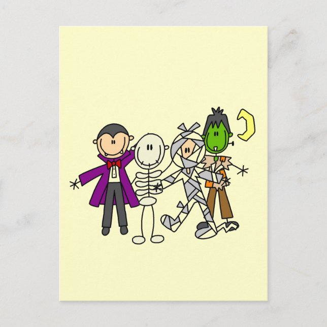 Postal Monstruos de Halloween camisetas y regalos (Anverso)