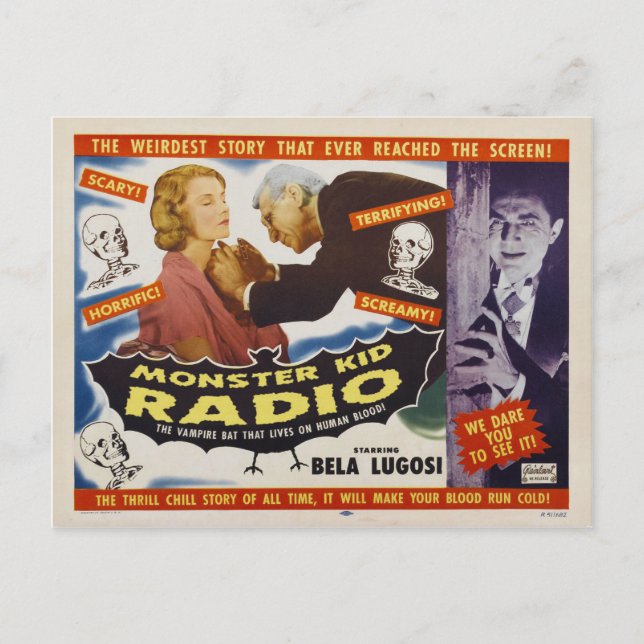 Postal Monstruos de vampiros de Monster Kid Radio Postcar (Anverso)