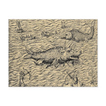 Monstruos del mar de Narwhal y medieval