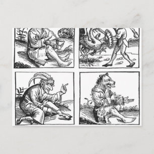 Postal Monstruos nacidos del Deluge