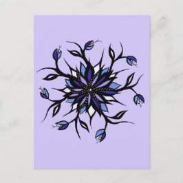 Postal Monstruos Y Dientes De Mandala Con Flores Góticas