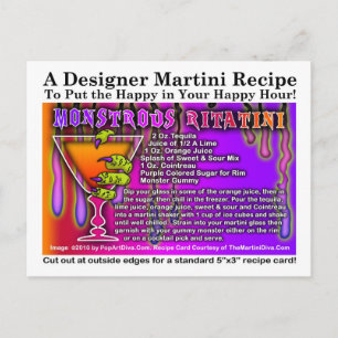 Postal Monstruosa receta de Rita Halloween Martini