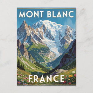 Postal Mont Blanc Cumbres Nevadas Francia Vista De Montañ