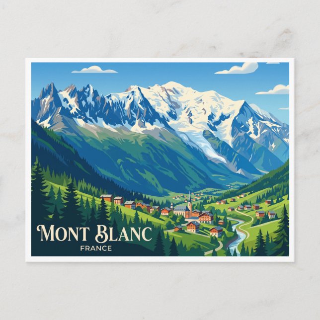 Postal Mont Blanc, Francia Chamonix (Anverso)