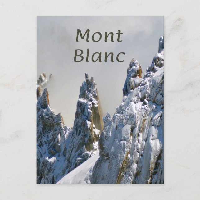 Postal Mont Blanc Monte Bianco Alpes de Montaña Blanca Eu (Anverso)