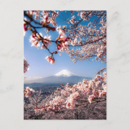 Postal Mont Fuji et cerisier