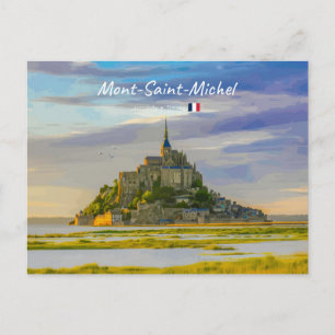 Postal Mont-Saint-Michel, Francia - Abadía Medieval