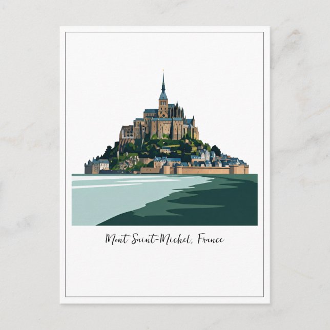 Postal Mont Saint-Michel Francia Normandía (Anverso)