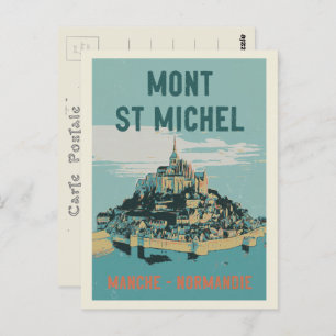 Postal Mont Saint Michel ilustracion Francia Postcard