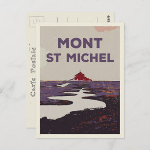 Postal Mont Saint Michel ilustracion Francia Postcard