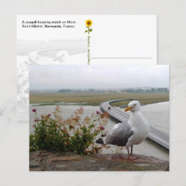 Postal Mont-Saint-Michel Lookout, Normandía, Francia -