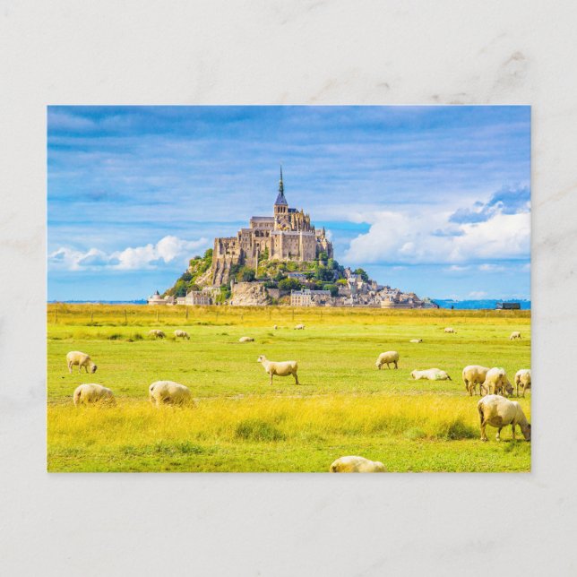 Postal Mont-Saint-Michel, Normandía, Francia (Anverso)