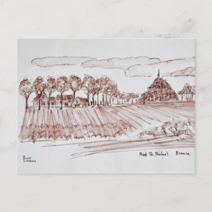 Postal Mont Saint-Michel Normandía, Francia