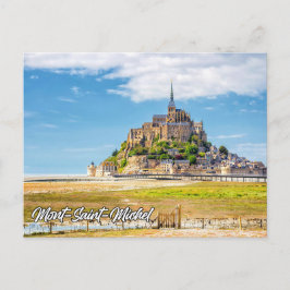 Postal Mont-Saint-Michel, Normandía, Francia