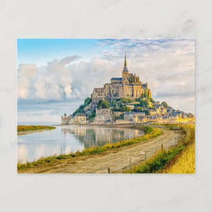 Postal Mont-Saint-Michel, Normandía, Francia
