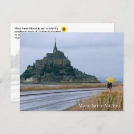 Postal Mont-Saint-Michel Rainy Day, Normandía, Francia -